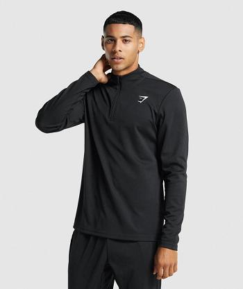 Accessories Męskie Gymshark Arrival 1/4 Zip Pullover Czarne | PL 3555UZG